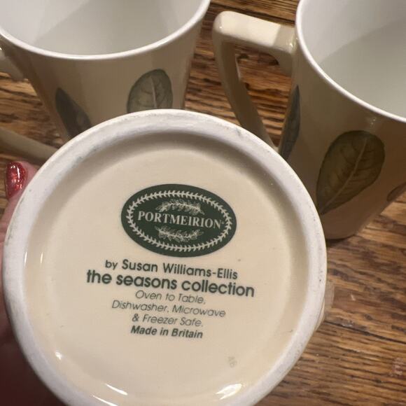 6 PIECE SET Portmeirion Seasons Leaves - 3 Plates 3 Mugs By Susan Williams-Ellis - Picture 13 of 14